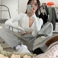 辣妹V領露背短版上衣_1