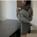 灰色短版棉外套 同款連身裙_1