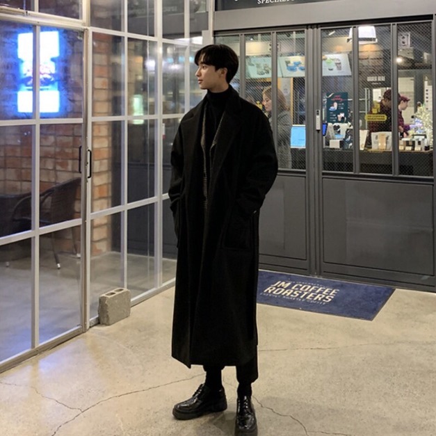 痞子小哥韓風雙排扣大風衣