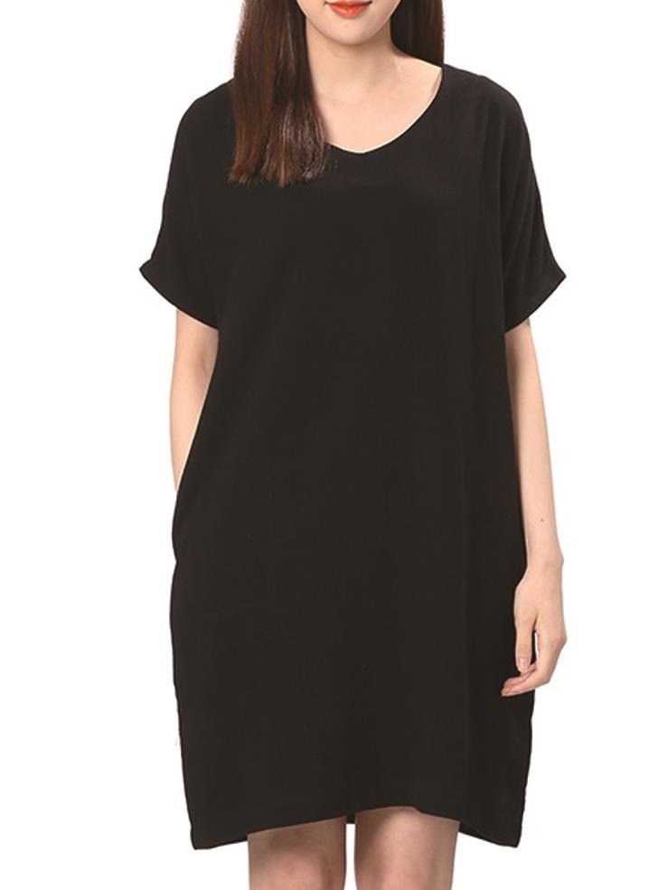 Lap 兩口袋素色洋裝 Hangiestore