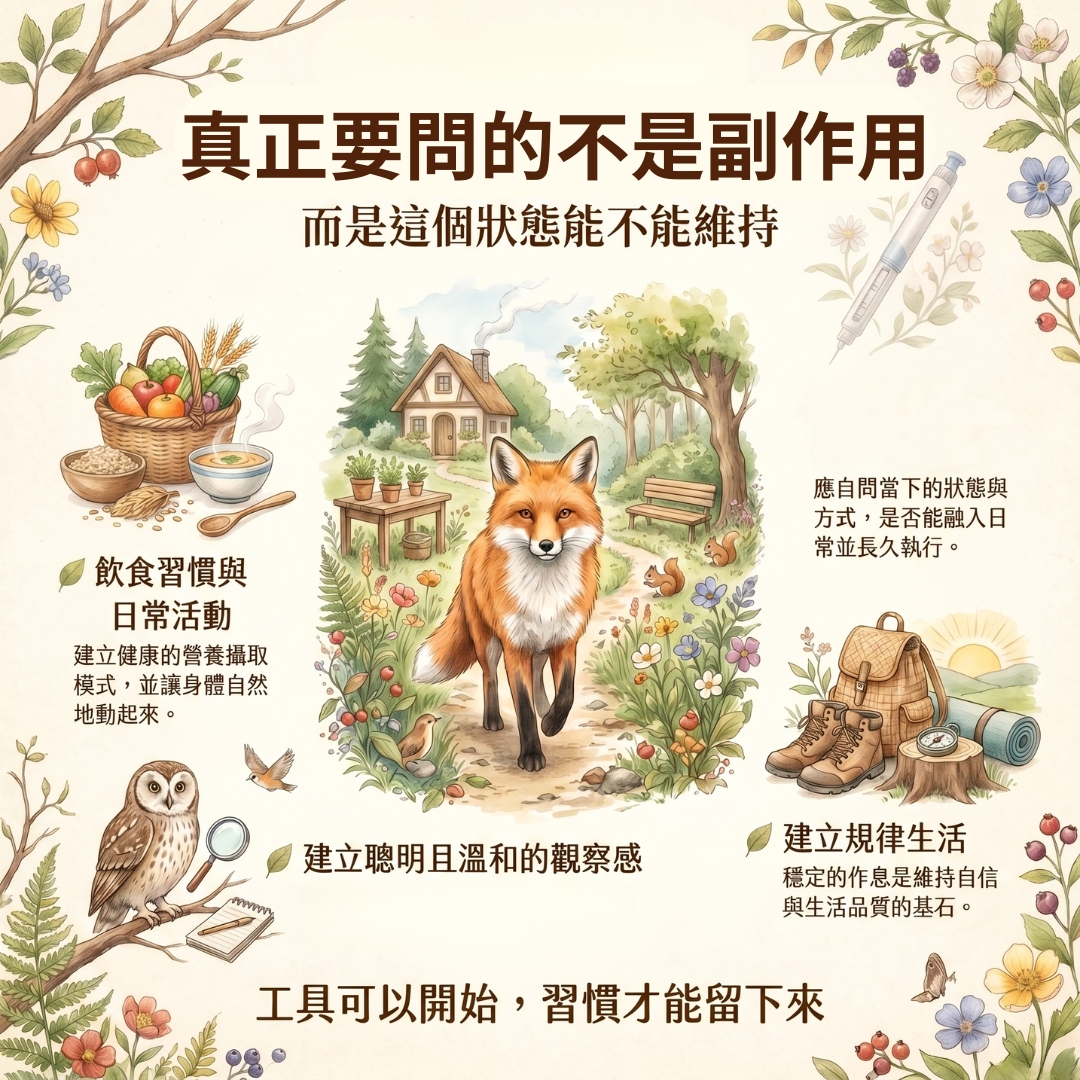 真正要問的不是副作用，而是這個狀態能不能維持