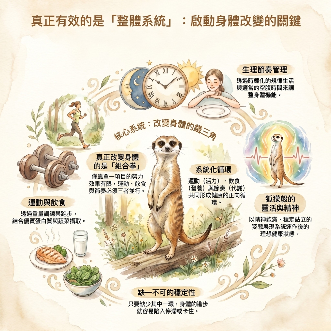 真正有效的是整體系統：運動、飲食與節奏共同改變身體