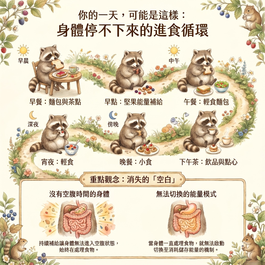 身體停不下來的進食循環：缺少空腹時間就難以切換能量模式
