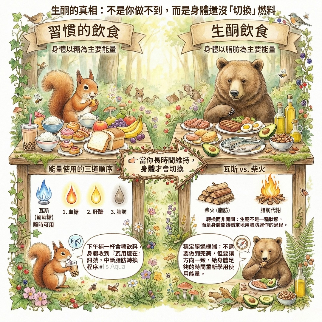 為什麼生酮不一定有感，下午一點糖分就讓身體重新回到糖模式