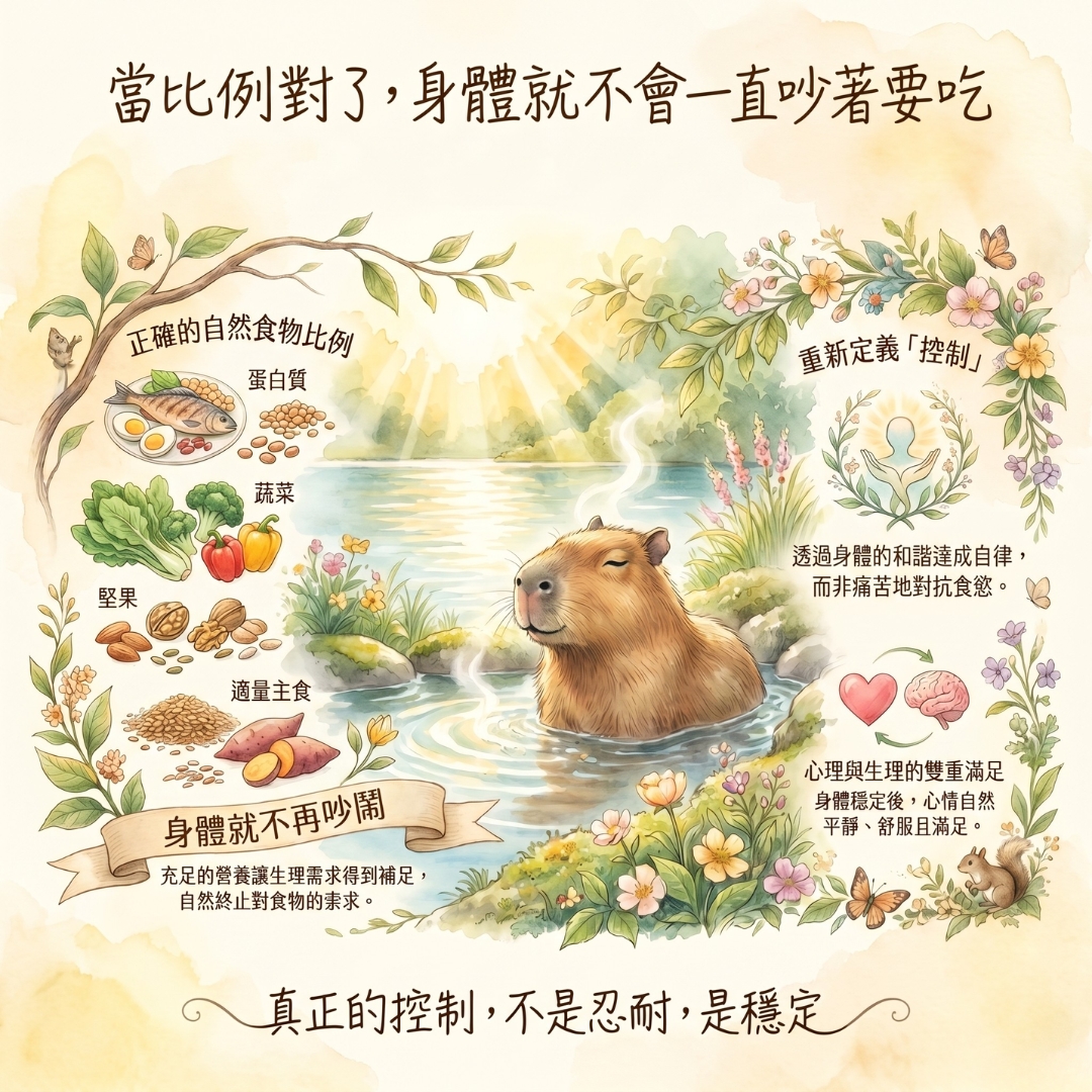 當比例對了，身體就不會一直吵著要吃