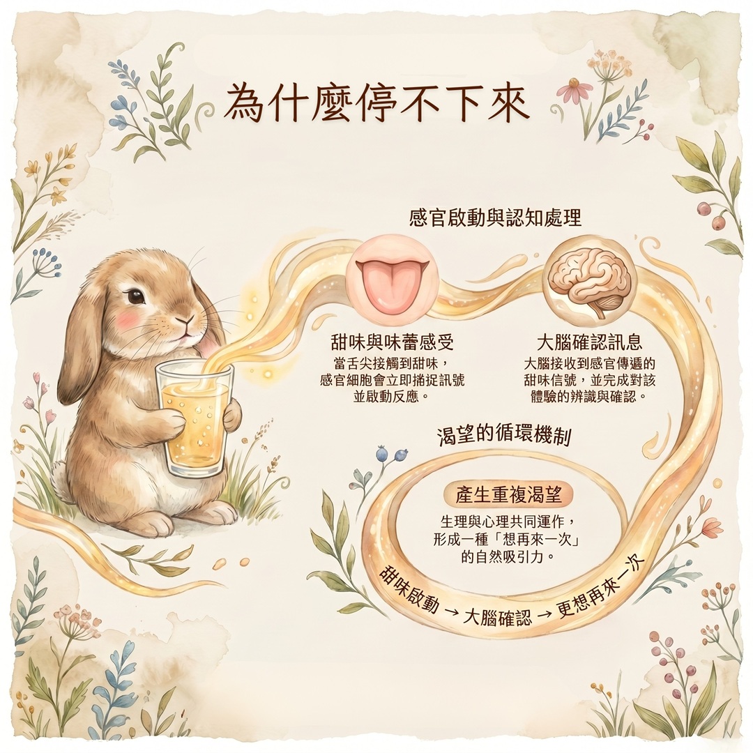 甜味受體與大腦確認訊號的關係