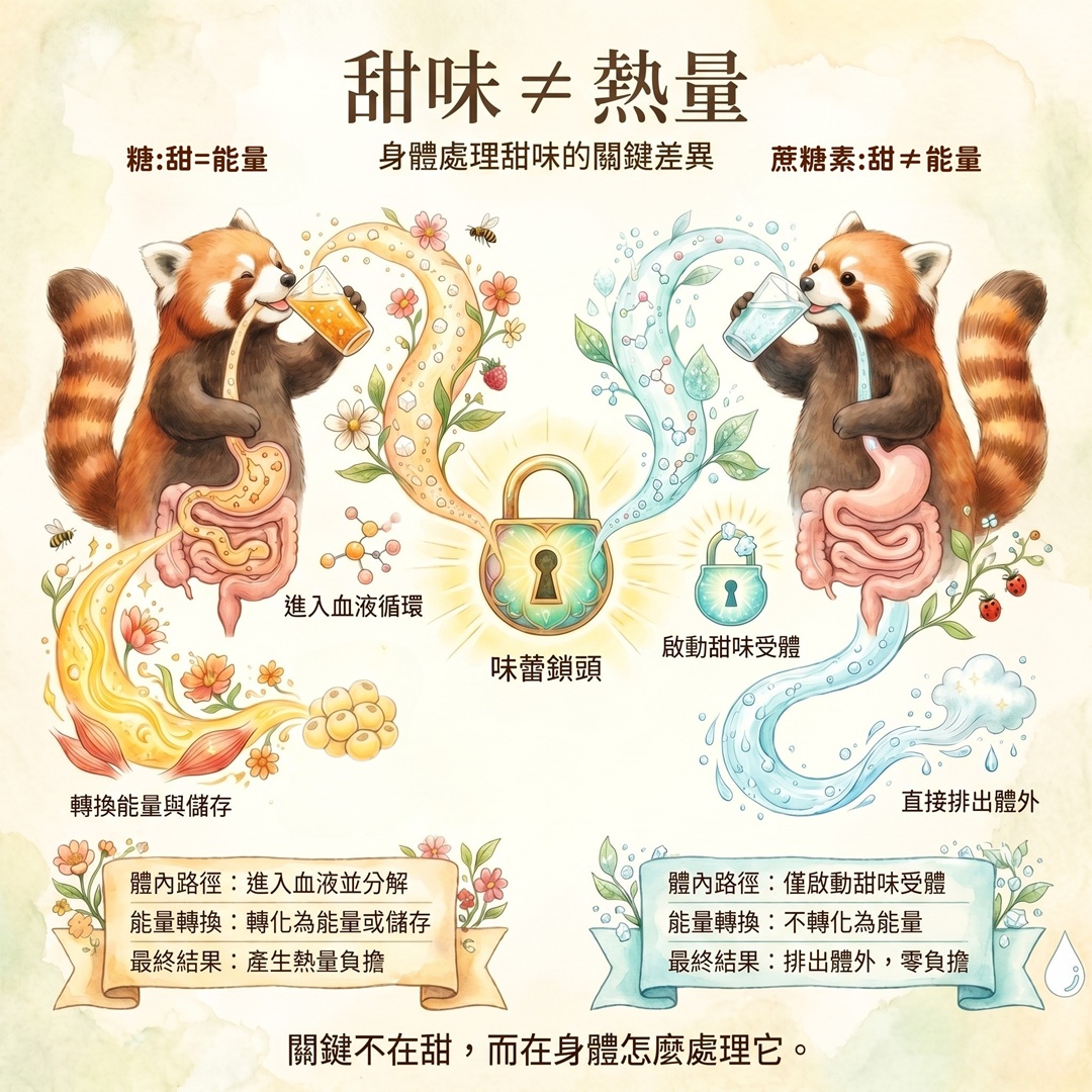 糖與蔗糖素在身體中的處理差異