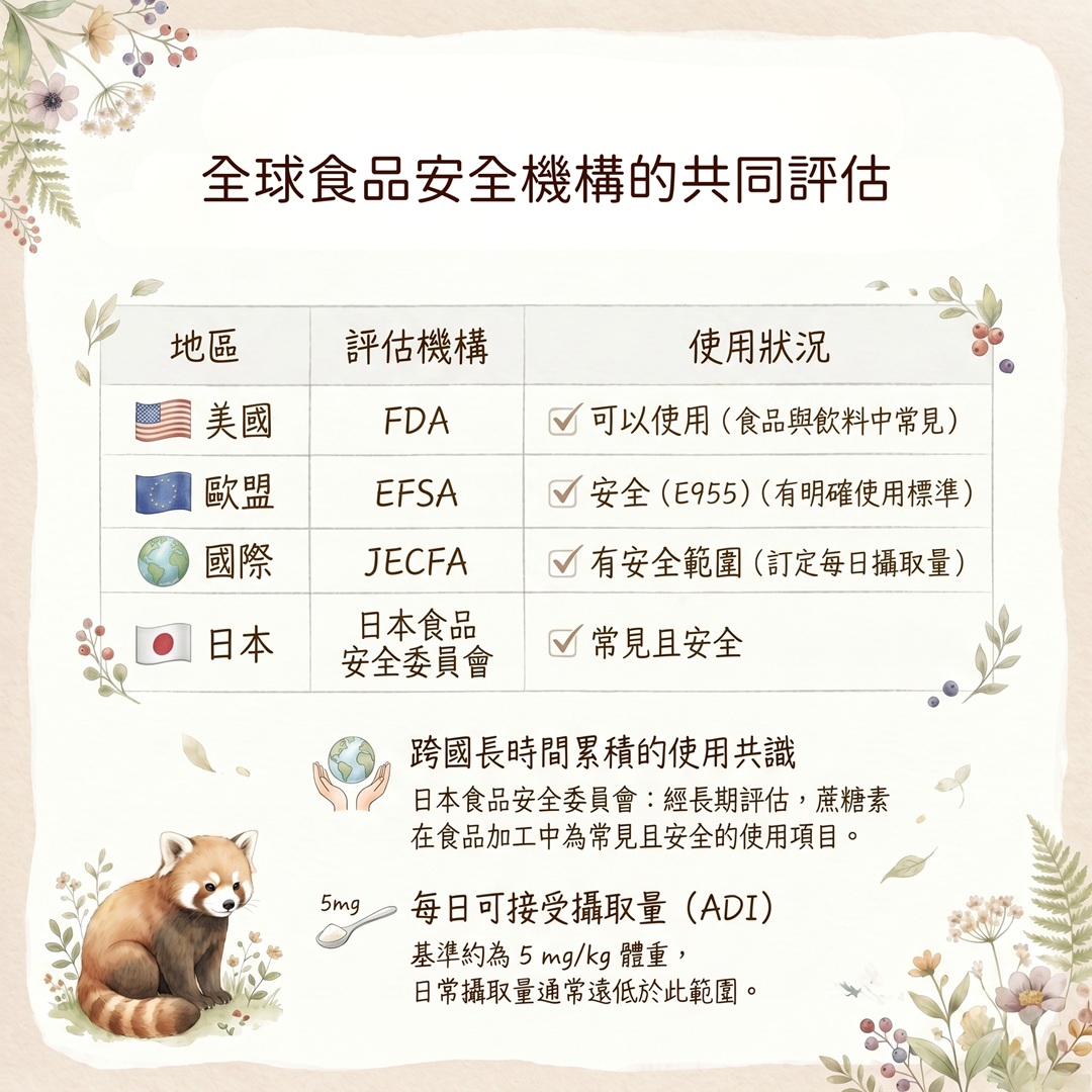 全球食品安全機構對蔗糖素的共同評估