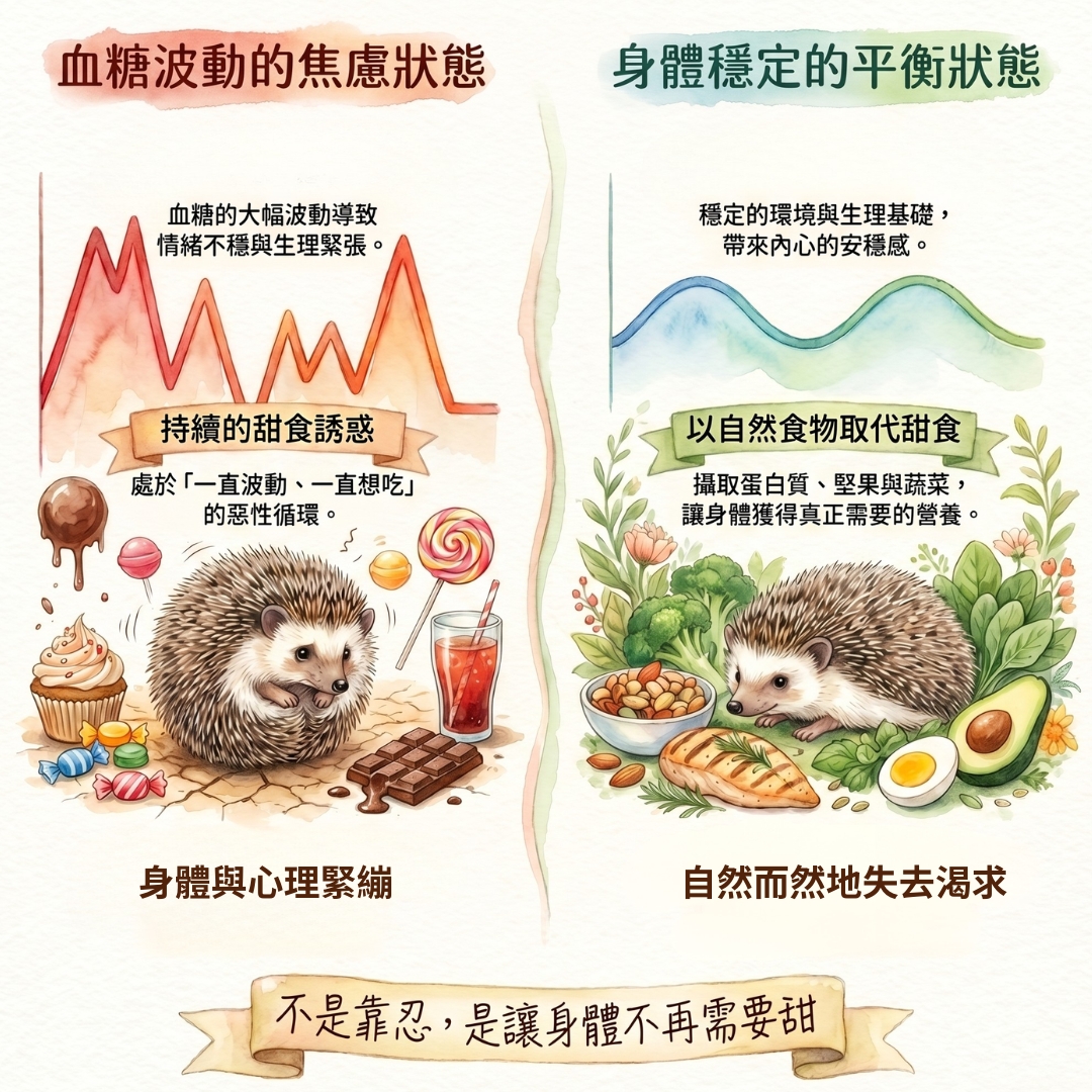 血糖波動的焦慮狀態與身體穩定的平衡狀態