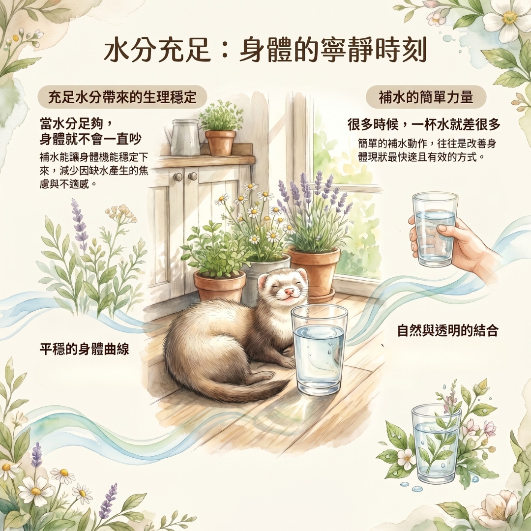 水分充足：身體的寧靜時刻，讓訊號回到穩定