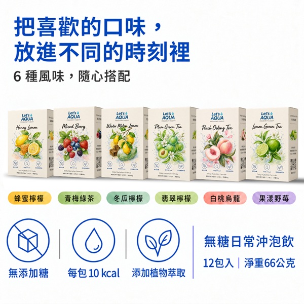 任選5盒 送1盒：三盒 Let’s AQUA 產品排放