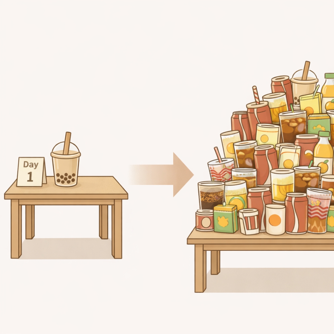 含糖飲料累積效應示意圖