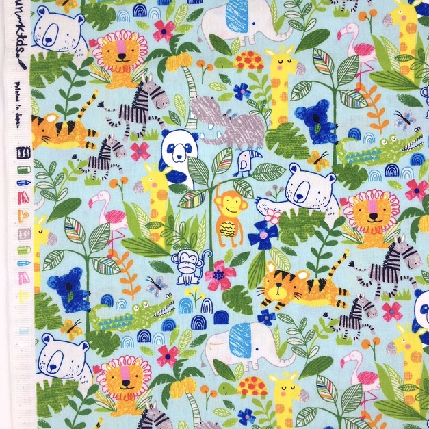 動物部落(淺藍底)-初步鞋/成長鞋/漫步鞋