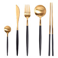 黑金經典設計餐具4件組_4