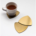 金色幾何不鏽鋼杯墊4入