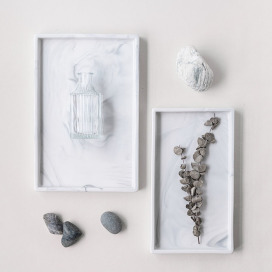 灰色大理石紋陶瓷收納盤