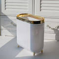 白色金圈質感垃圾桶