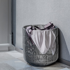 銀灰色編織洗衣籃【限宅配】