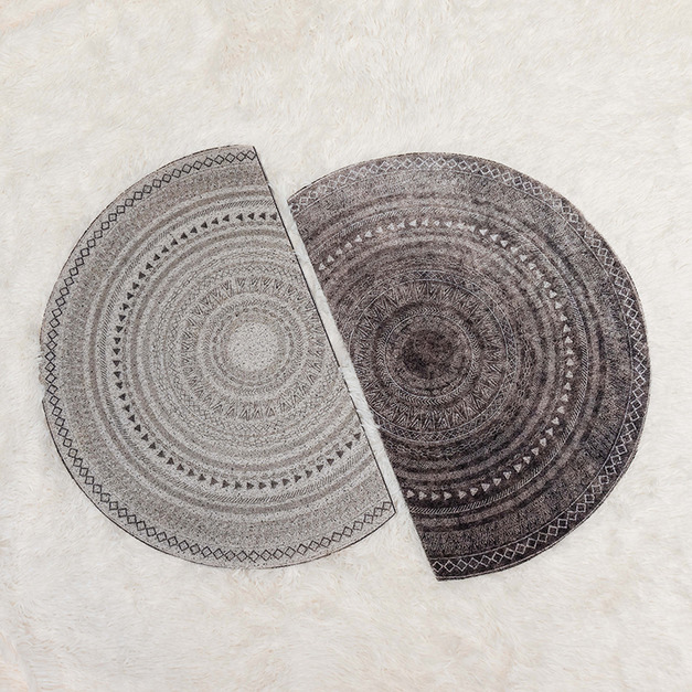 半圓灰白斯圈地墊