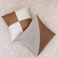 棕灰拼接皮革抱枕(含枕芯)_3