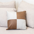 棕灰拼接皮革抱枕(含枕芯)_1