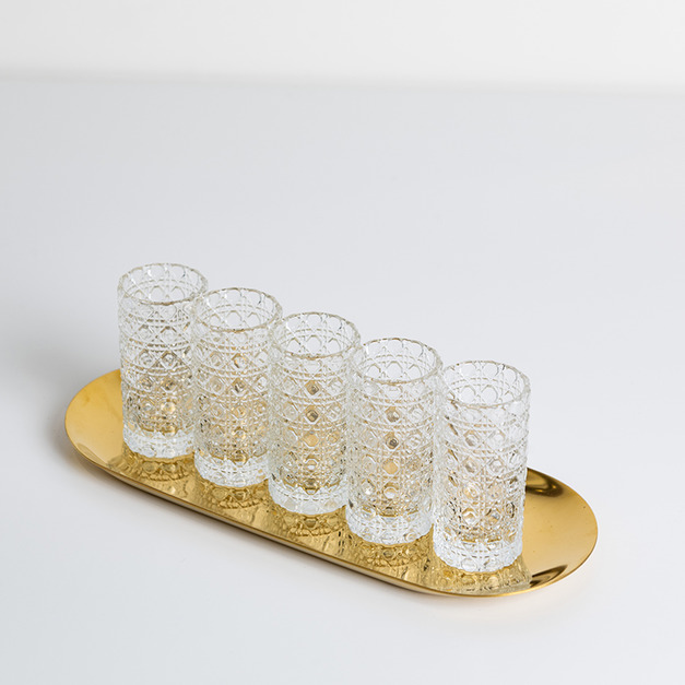 菱格紋造型小酒杯(2入)