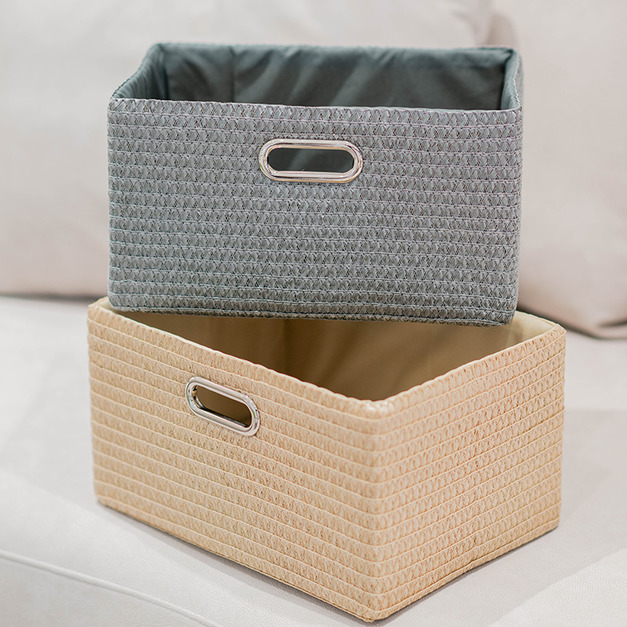 可折疊編織收納籃