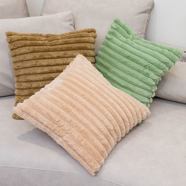 胖條紋軟毛抱枕(含枕芯)