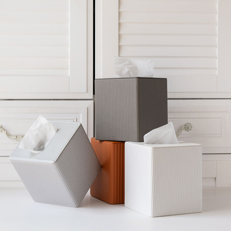 方形條紋商務紙巾盒