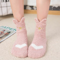 【S019】日系毛絨絨立體兔耳愛心中筒襪(5色)_3