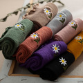 【S015】韓系捲捲花邊刺繡小花中筒襪(8色)_1