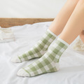 【S094】日系小清新酪梨格紋中筒襪(3雙1組)_1
