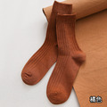 【S001】日系男士復古純色條紋中筒襪(7色)_9