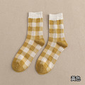 【S025】日系文青風復古大方格中筒襪(7色)_7
