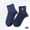 【S004】日系刺繡紅鶴中筒襪(5色)_8