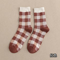 【S025】日系文青風復古大方格中筒襪(7色)_10
