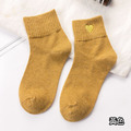 【S013】日系舒適刺繡金色愛心保暖中筒襪(9色)_7