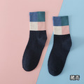 【S030】日系四宮格彩色方塊情侶中筒襪(5色)_5