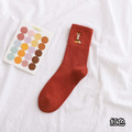 【S035】日系刺繡狐狸中筒襪(5色)_9