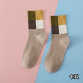 【S030】日系四宮格彩色方塊情侶中筒襪(5色)_6