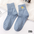【S013】日系舒適刺繡金色愛心保暖中筒襪(9色)_8