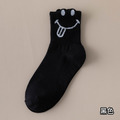 【S113】日系立體吐舌頭笑臉中筒襪(5色)_8