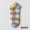 【S124】日系富士山格子條紋低筒襪(6色)_9