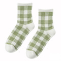 【S094】日系小清新酪梨格紋中筒襪(3雙1組)_5