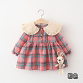 【BG020】日系翻領格紋長袖澎澎洋裝(送兔兔掛飾)(2色)_4