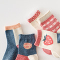 【SB008】童襪｜日系草莓舞鞋中筒襪(5雙1組)_2