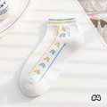 【S176】日系小花笑臉網眼透氣低筒襪(5色)_6