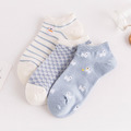 【S186】日系刺繡粉藍小狗低筒襪(3雙1組)_1