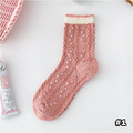 【S191】日系編織立體浮雕花中筒襪(5色)_5