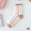 【S191】日系編織立體浮雕花中筒襪(5色)_6
